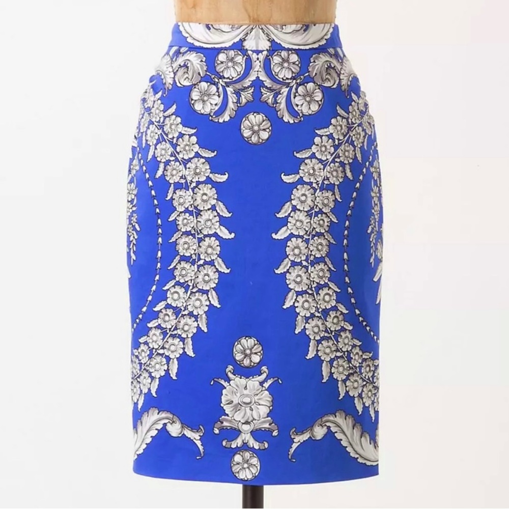 Anthropologie Yoana Baraschi Gilded Estate Pencil Skirt 0